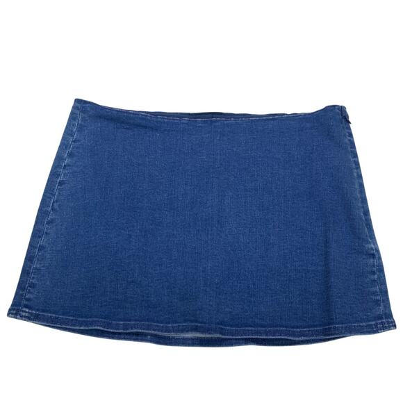 New American Eagle Womens Medium 100% Cotton Side Zip Denim Mini Jean Skort - Picture 4 of 6